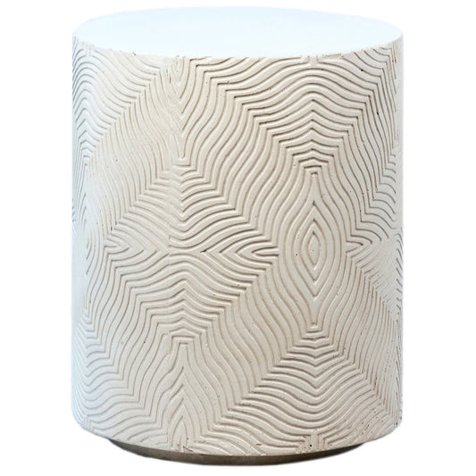 White Finish Concrete Table 14 in Wide