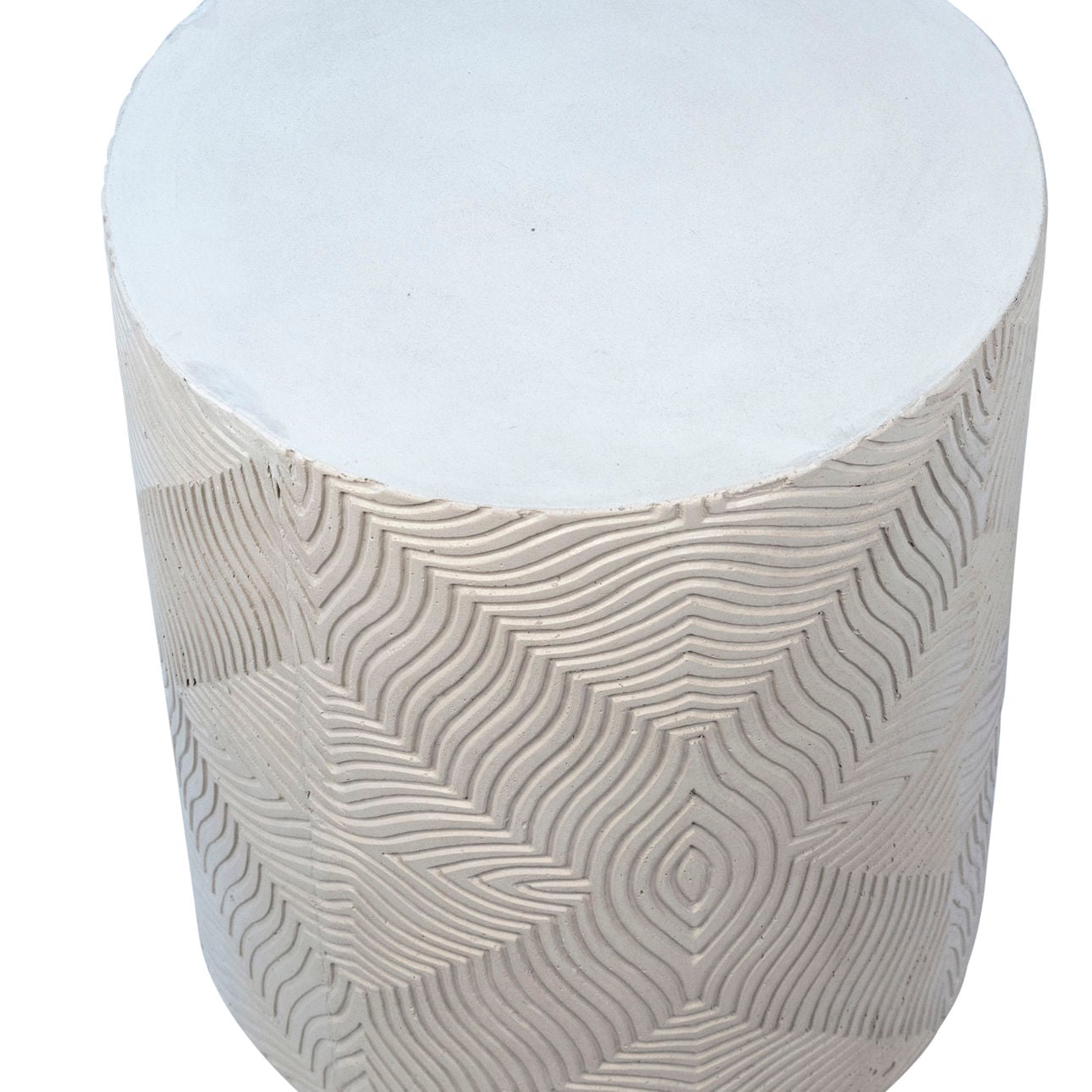 White Finish Concrete Table 14 in Wide