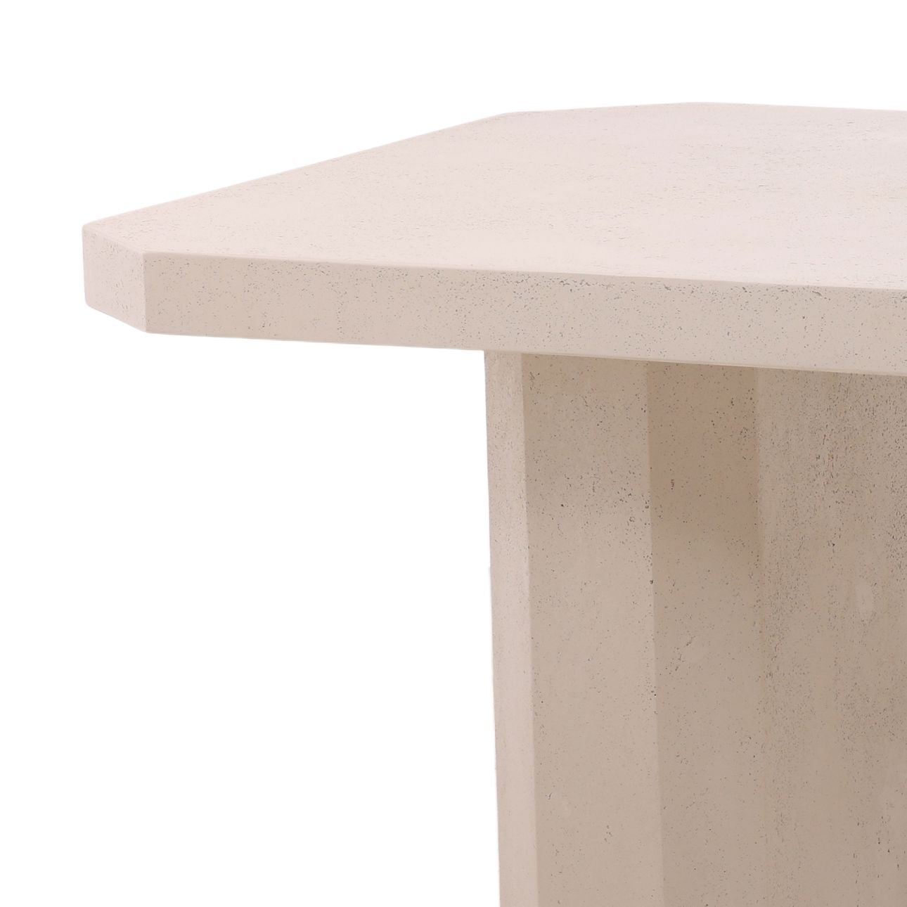 Ivory Lightweight Concrete Table 102.5 in Wide