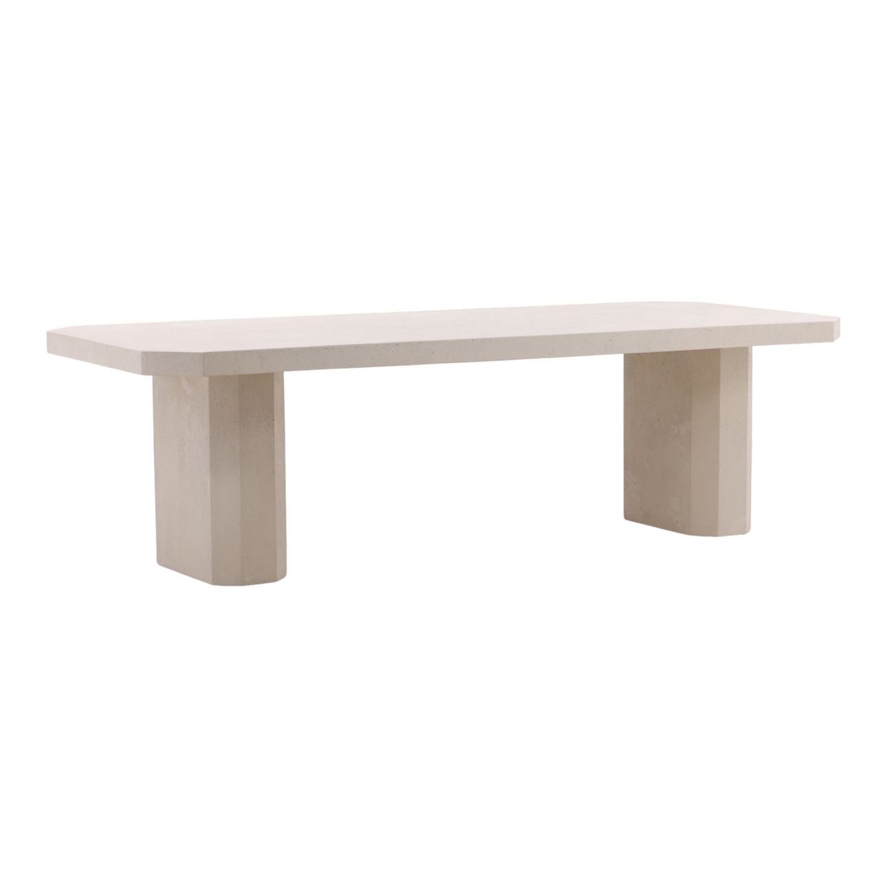 Ivory Lightweight Concrete Table 102.5 in Wide