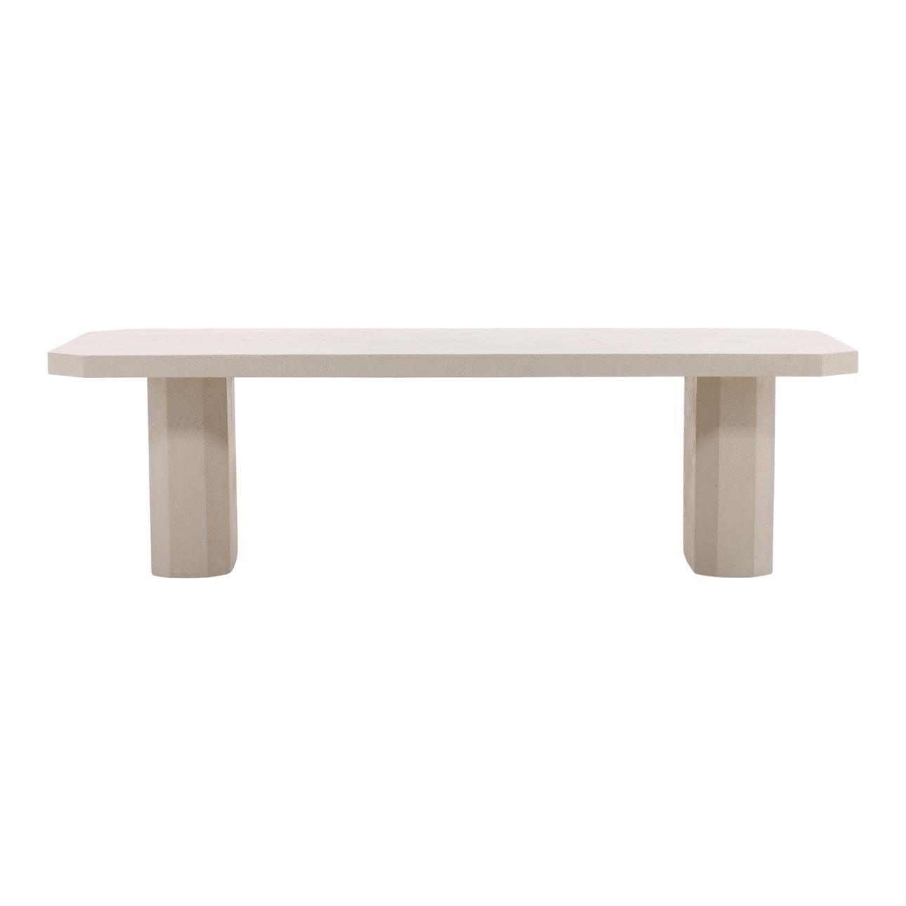 Ivory Lightweight Concrete Table 102.5 in Wide