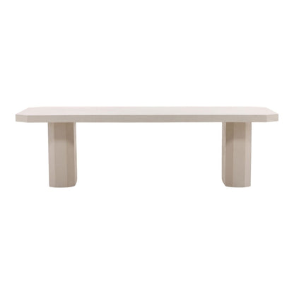 Ivory Lightweight Concrete Table 102.5 in Wide