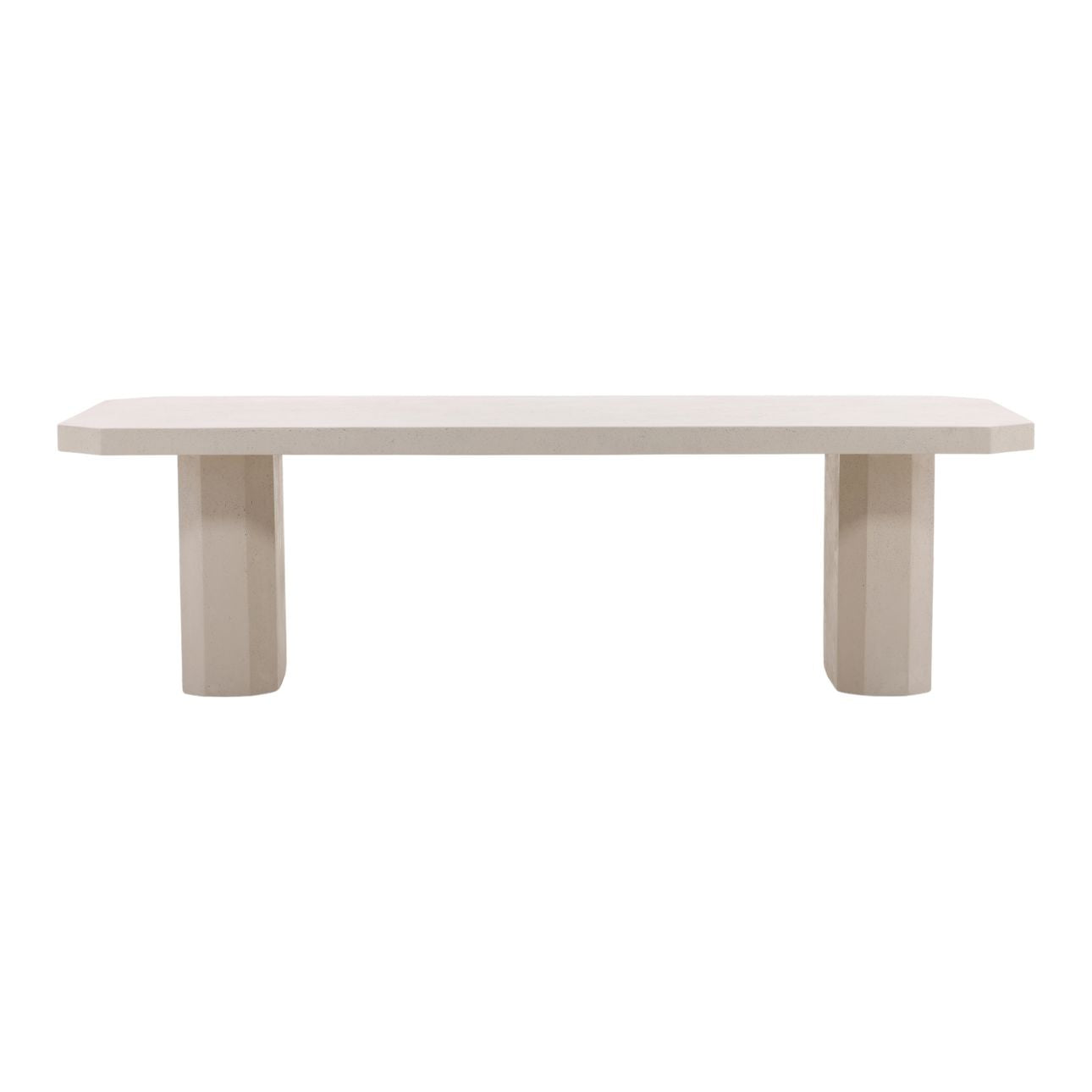 Ivory Lightweight Concrete Table 102.5 in Wide