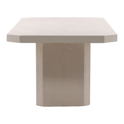 Ivory Lightweight Concrete Table 102.5 in Wide