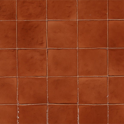 Glossy Rust Lightweight Concrete Faux Tile Table 48 in Wide