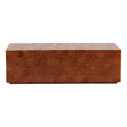 Glossy Rust Lightweight Concrete Faux Tile Table 48 in Wide