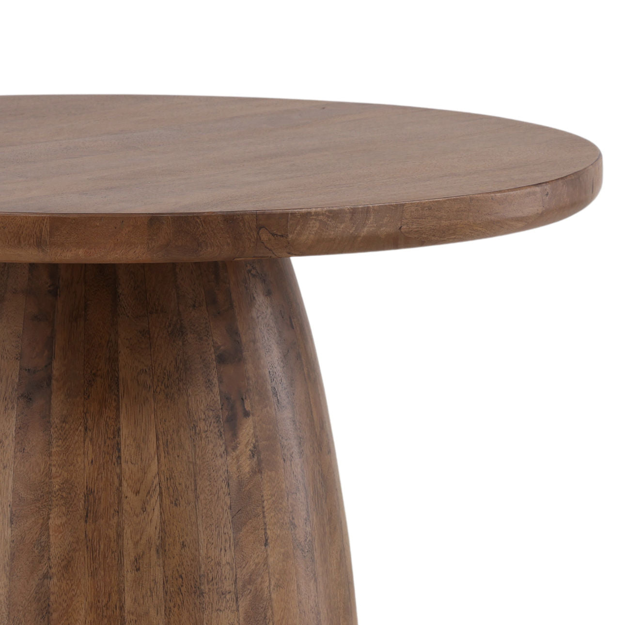 Natural Mango Wood and Steel Table 36 in Wide