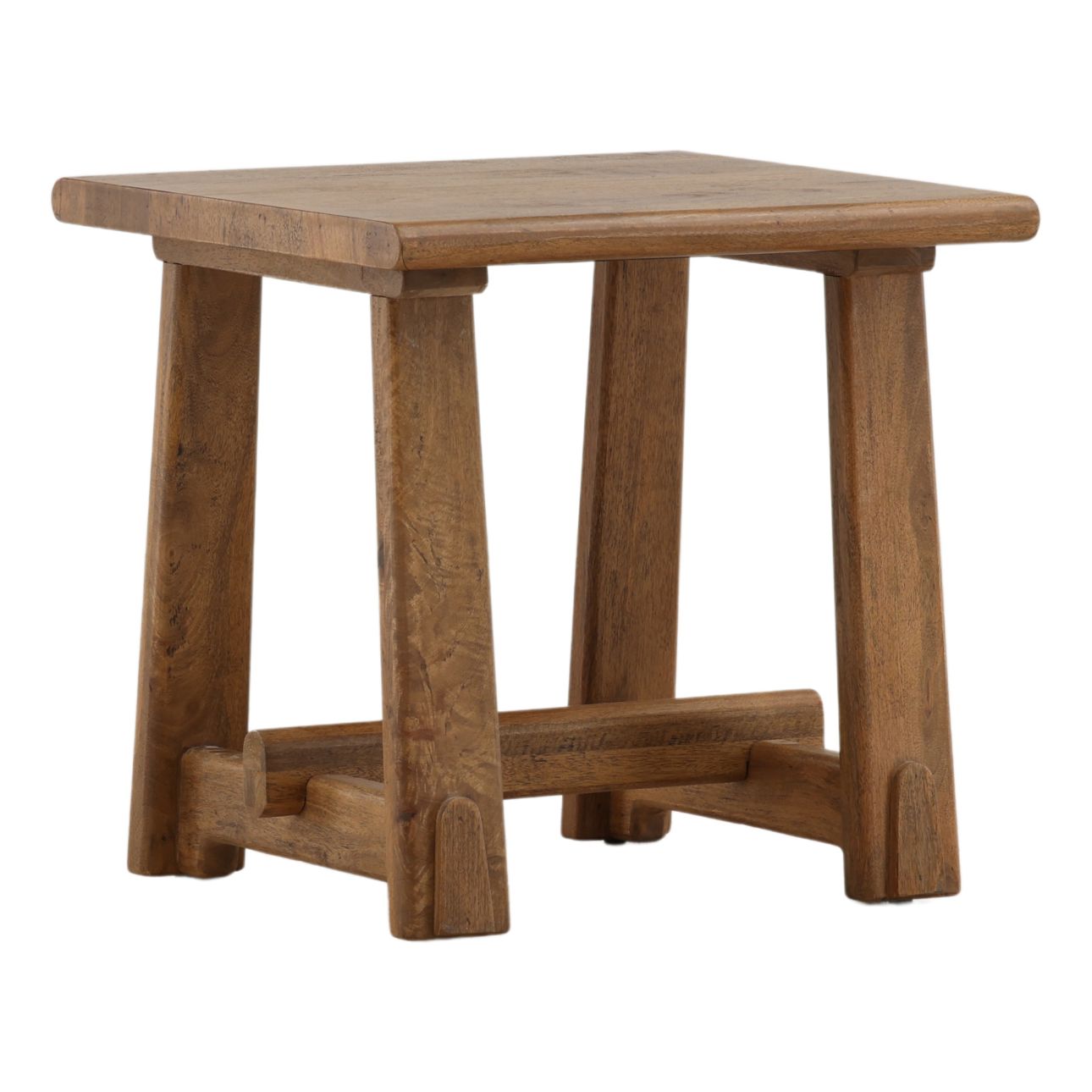 Natural Mango Wood and Steel Table 24 in Wide