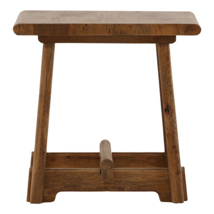 Natural Mango Wood and Steel Table 24 in Wide