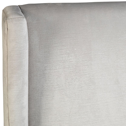 Off White Upholstery and Light Warm Wash Wood Legs Low Pile Velvet Upholstery and Rubber Wood Legs Chair 23 in Wide