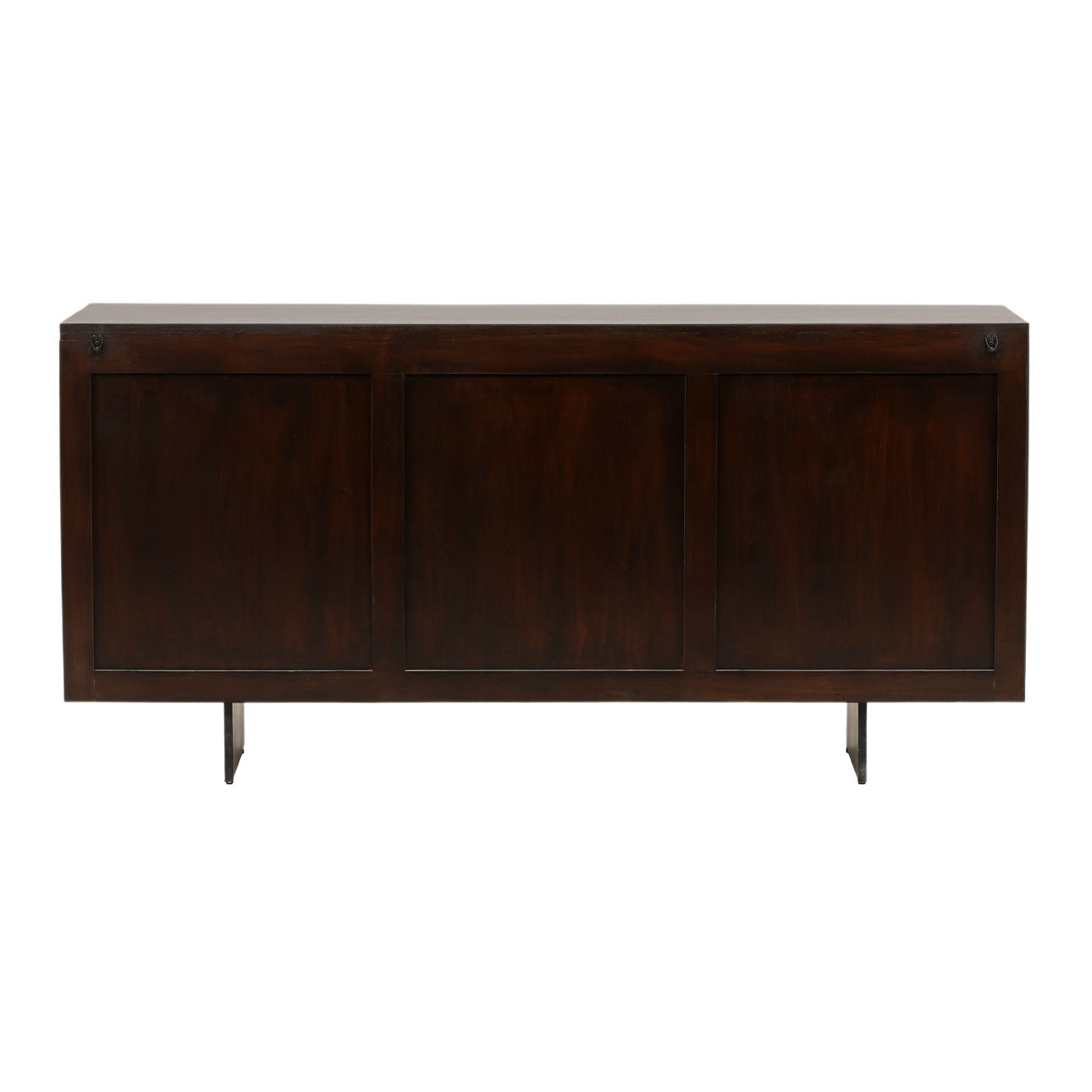 Dark Brown and Black Acacia Wood and Iron Sideboard 68.5 in Wide