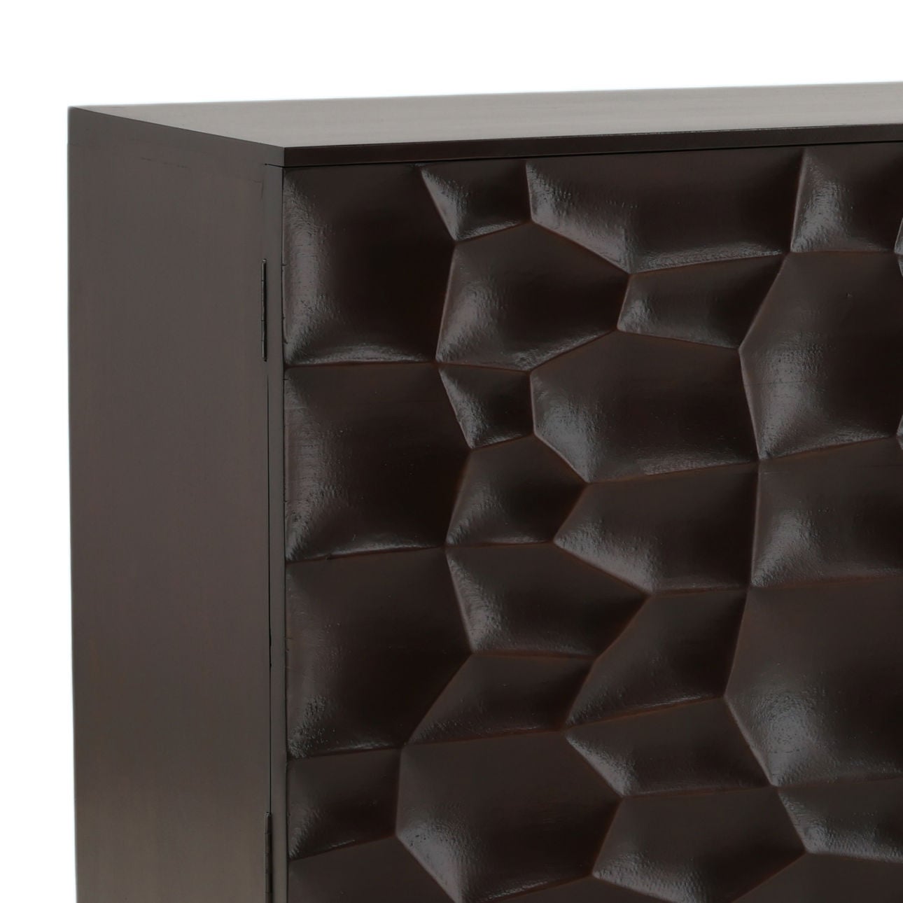 Dark Brown and Black Acacia Wood and Iron Sideboard 68.5 in Wide
