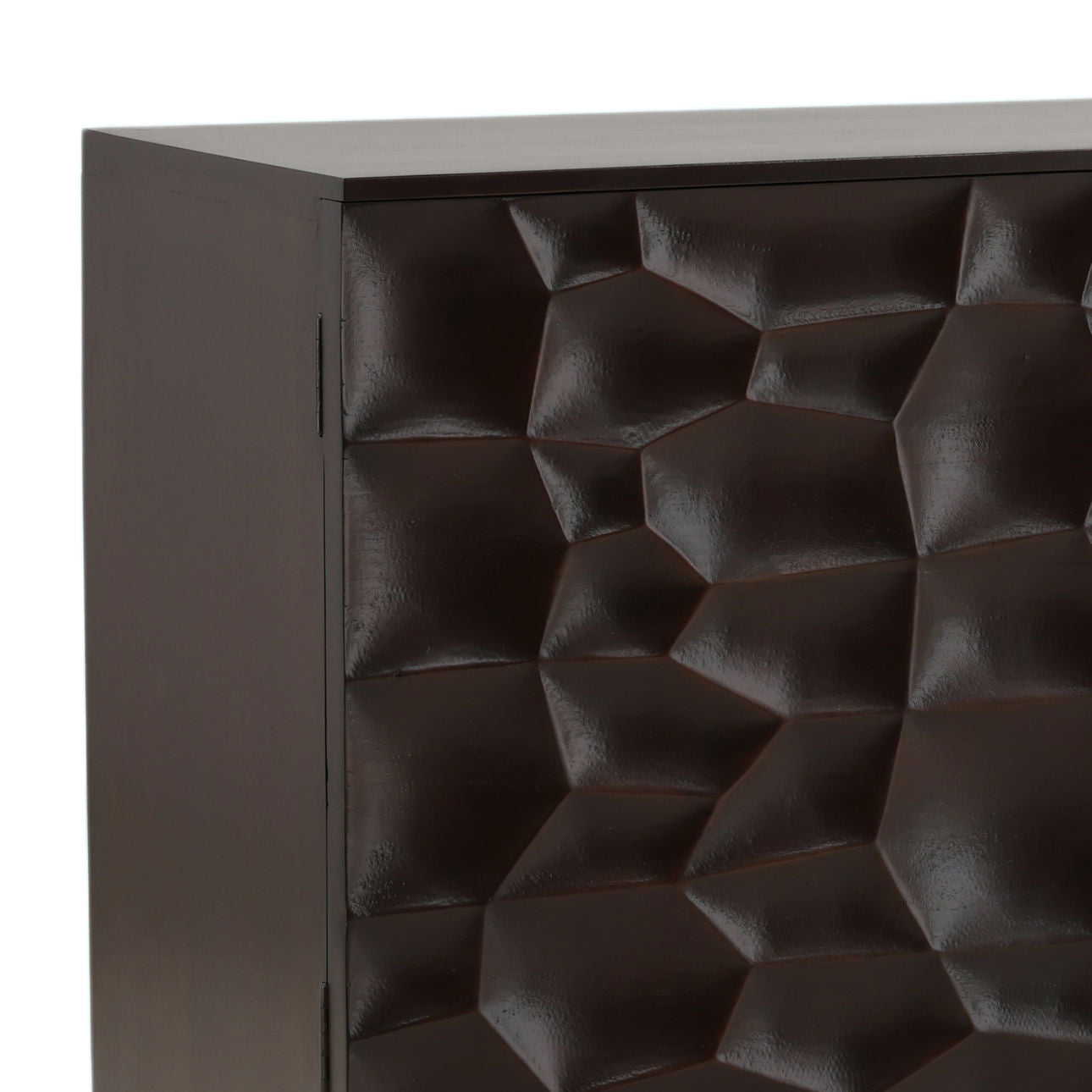 Dark Brown and Black Acacia Wood and Iron Sideboard 68.5 in Wide