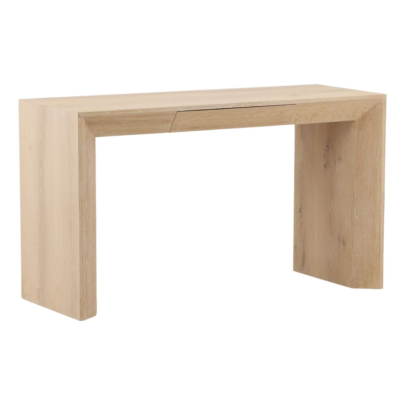 Light Natural Oak Veneer Desk 52 in Wide