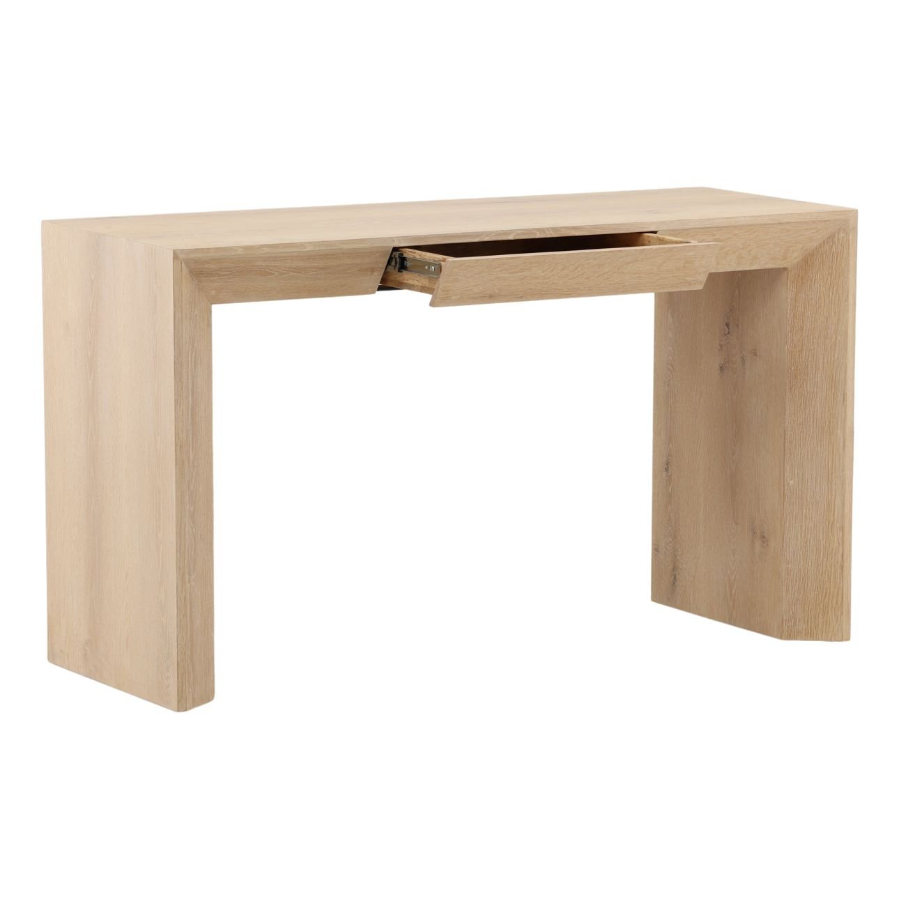 Light Natural Oak Veneer Desk 52 in Wide