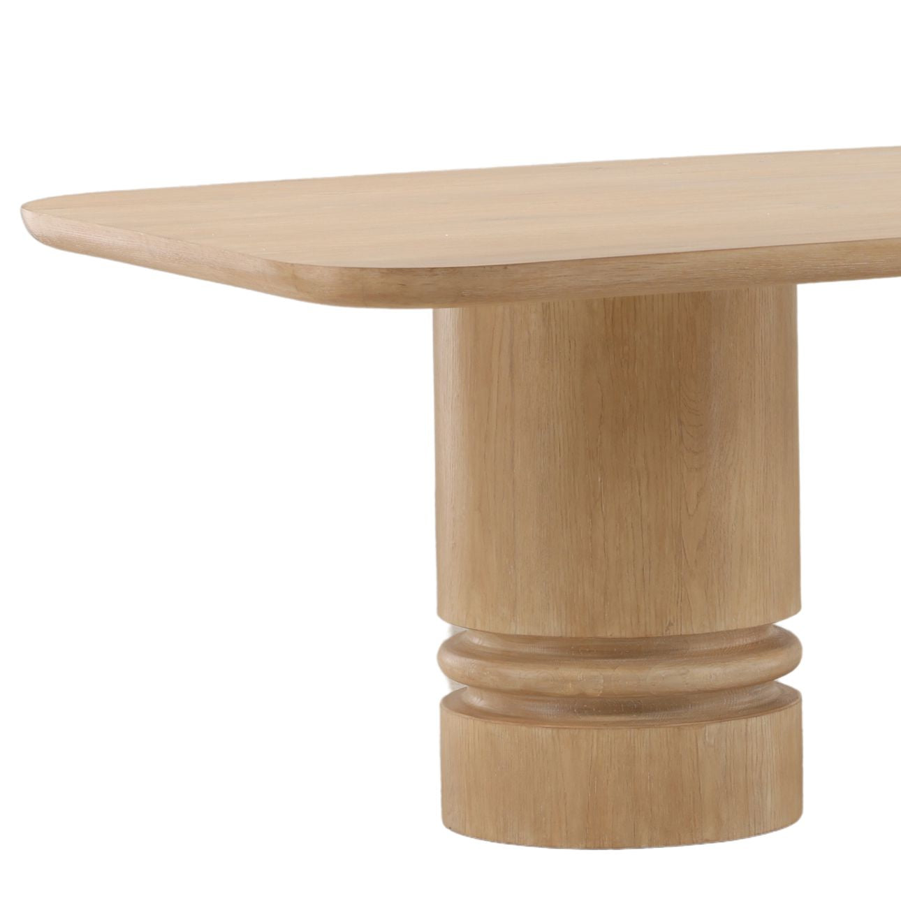 Light Natural Rustic Oak Veneer Table 102.5 in Wide