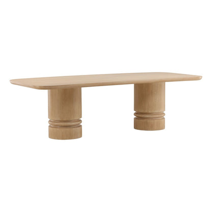 Light Natural Rustic Oak Veneer Table 102.5 in Wide