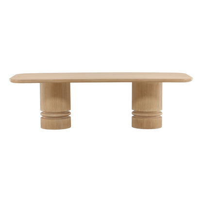 Light Natural Rustic Oak Veneer Table 102.5 in Wide