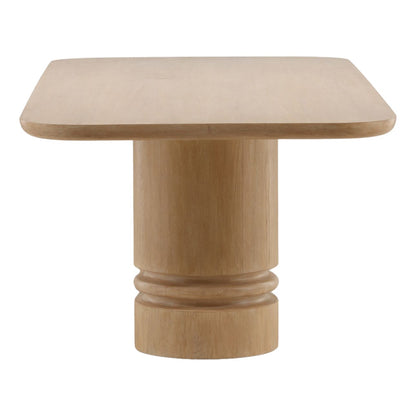 Light Natural Rustic Oak Veneer Table 102.5 in Wide