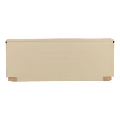 Light Natural Oak Veneer Sideboard 84 in Wide