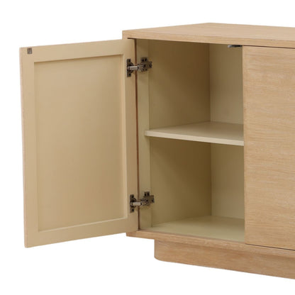 Light Natural Oak Veneer Sideboard 84 in Wide