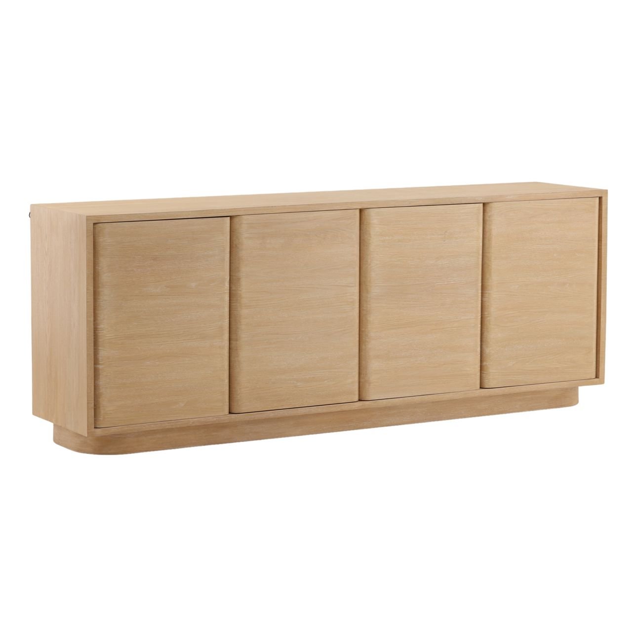 Light Natural Oak Veneer Sideboard 84 in Wide