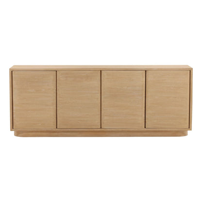 Light Natural Oak Veneer Sideboard 84 in Wide