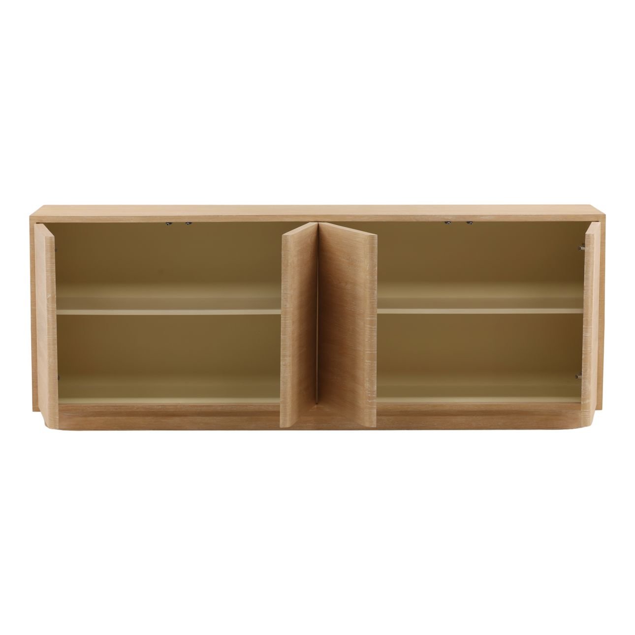 Light Natural Oak Veneer Sideboard 84 in Wide