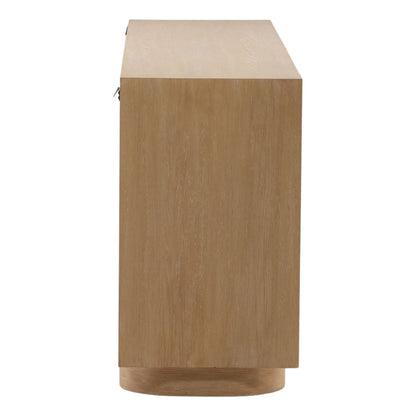 Light Natural Oak Veneer Sideboard 84 in Wide