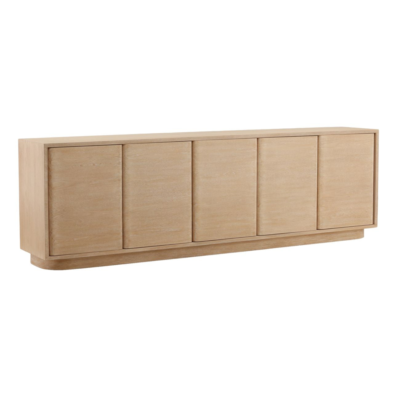 Light Natural Oak Veneer Sideboard 84 in Wide