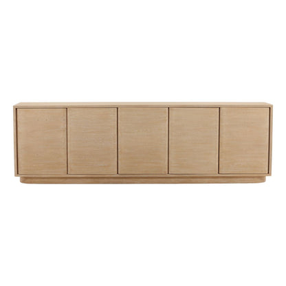 Light Natural Oak Veneer Sideboard 84 in Wide