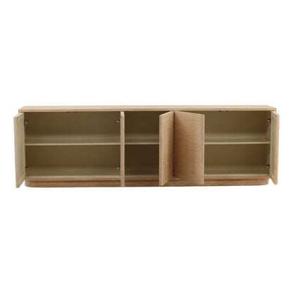 Light Natural Oak Veneer Sideboard 84 in Wide
