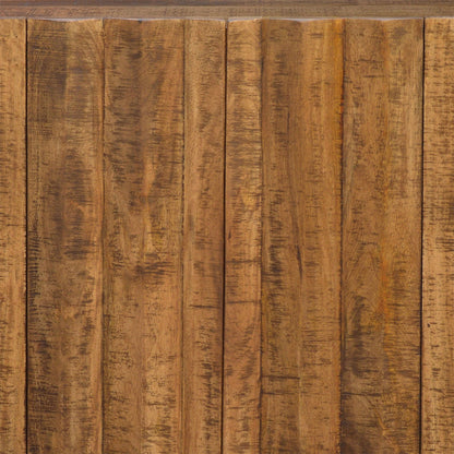 Medium Brown Sealed Finish On Black Base Reclaimed Mango Wood and Iron Base Sideboard 35 in Wide