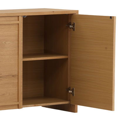Light Natural Rustic Oak Veneer Sideboard 84 in Wide