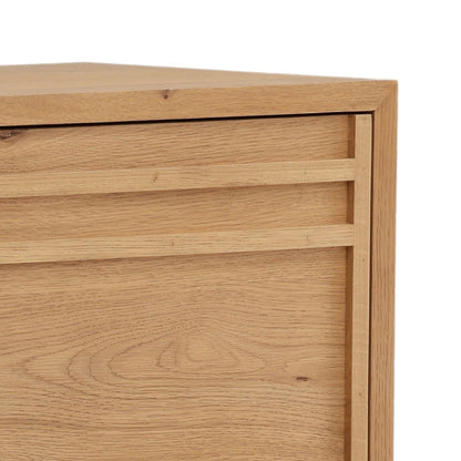 Light Natural Rustic Oak Veneer Sideboard 84 in Wide