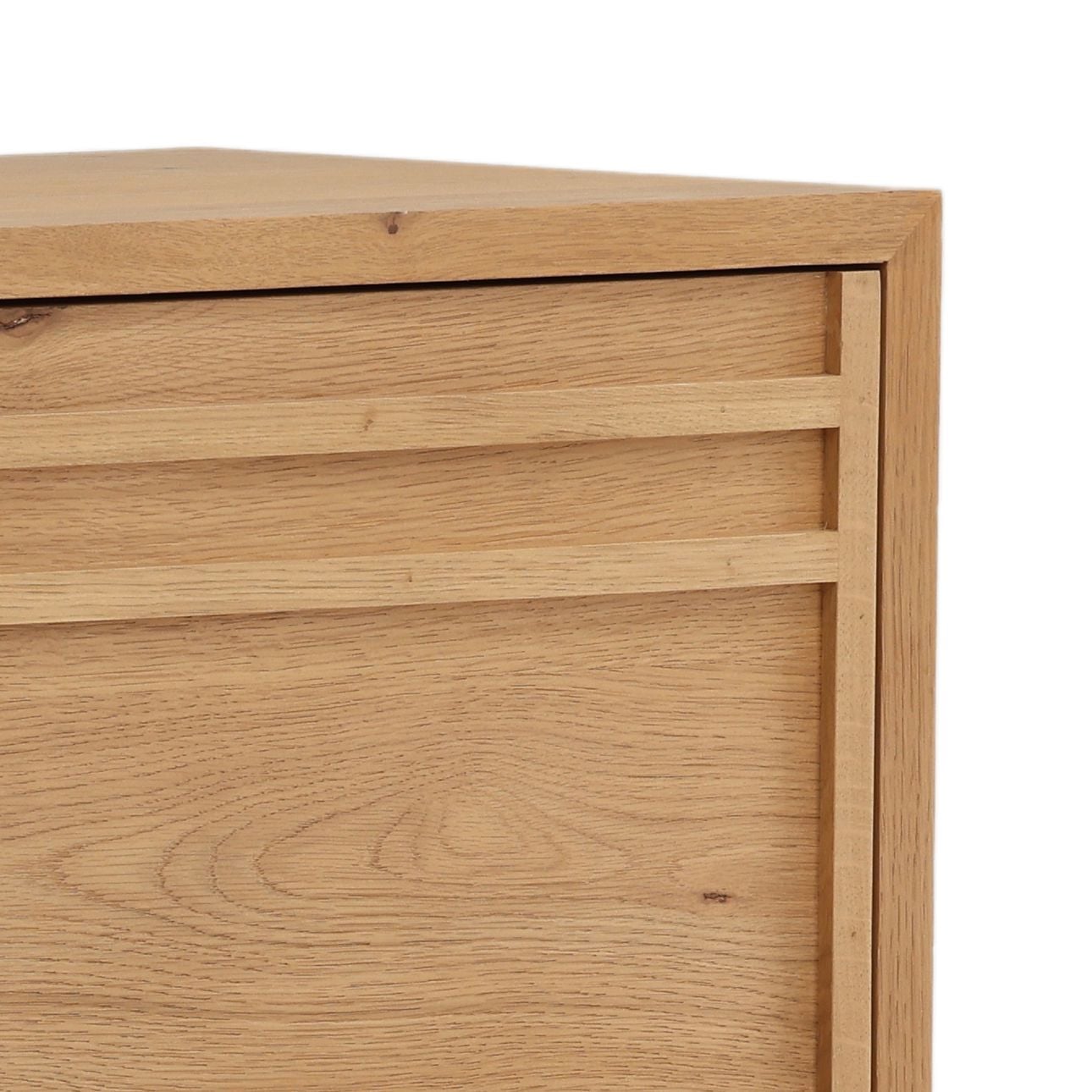 Light Natural Rustic Oak Veneer Sideboard 84 in Wide