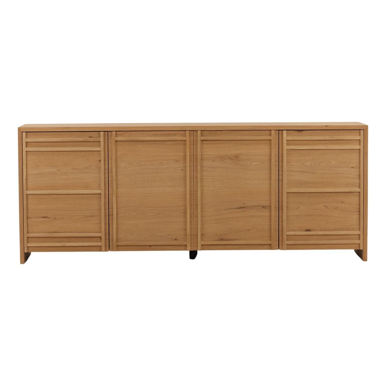 Light Natural Rustic Oak Veneer Sideboard 84 in Wide