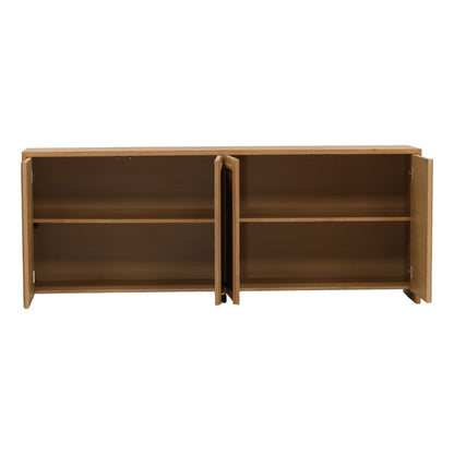 Light Natural Rustic Oak Veneer Sideboard 84 in Wide
