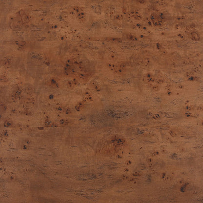 Brown and Black Burl Veneer, Oak Veneer and Acacia Wood Table 42 in Wide