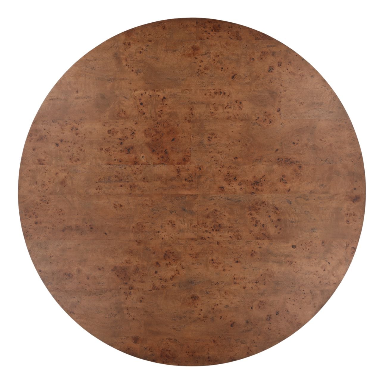 Brown and Black Burl Veneer, Oak Veneer and Acacia Wood Table 42 in Wide