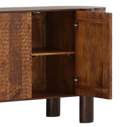 Brown Mango Wood Sideboard 79 in Wide