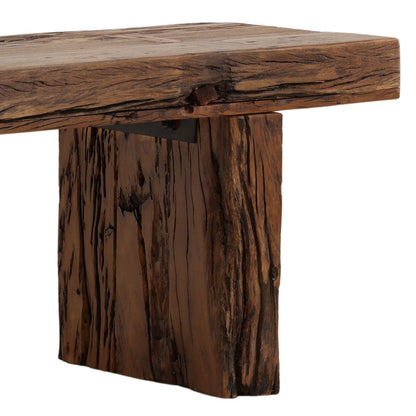 Brown Reclaimed Mango Wood Bench 16 in Wide