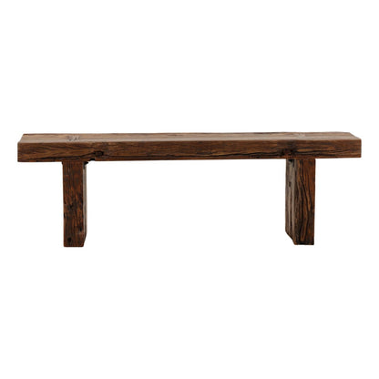 Brown Reclaimed Mango Wood Bench 16 in Wide