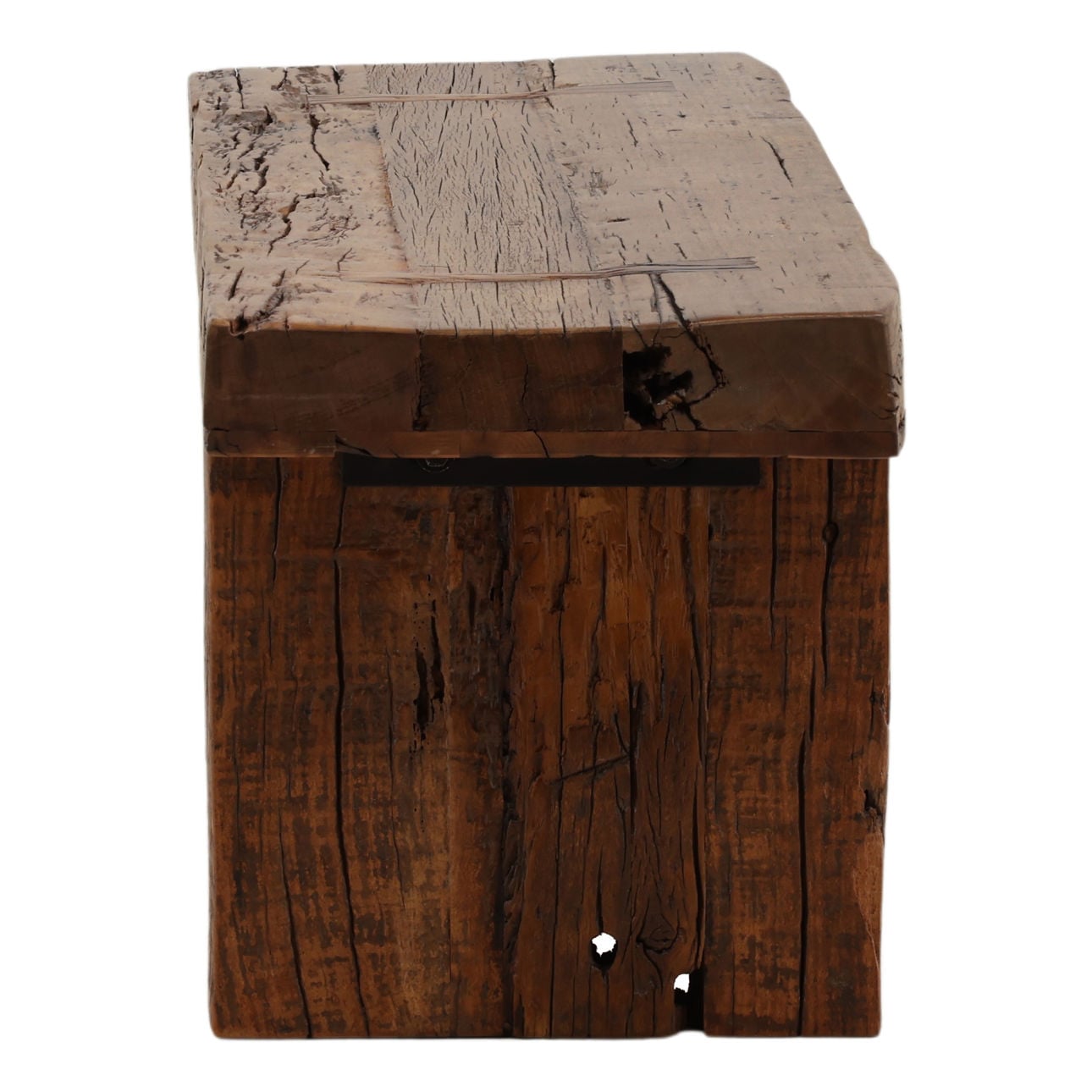 Brown Reclaimed Mango Wood Bench 16 in Wide