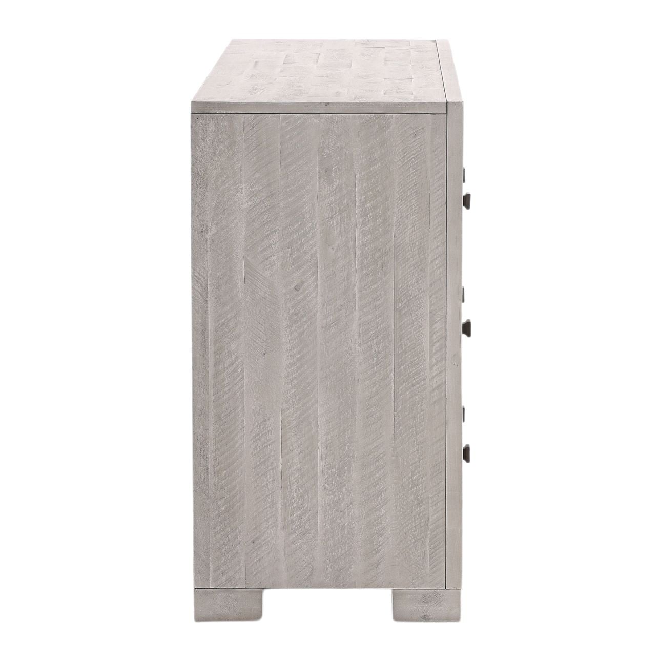 Light Grey Washed Sealed Finish Solid Acacia Wood Dresser 66 in Wide