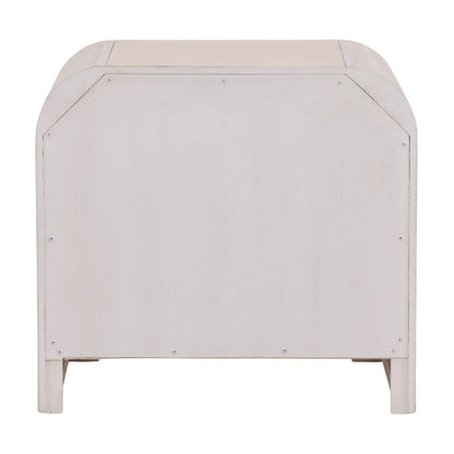 Bleach Natural and Black Handles Rubber Wood and Oak Veneer Nightstand 25.5 in Wide