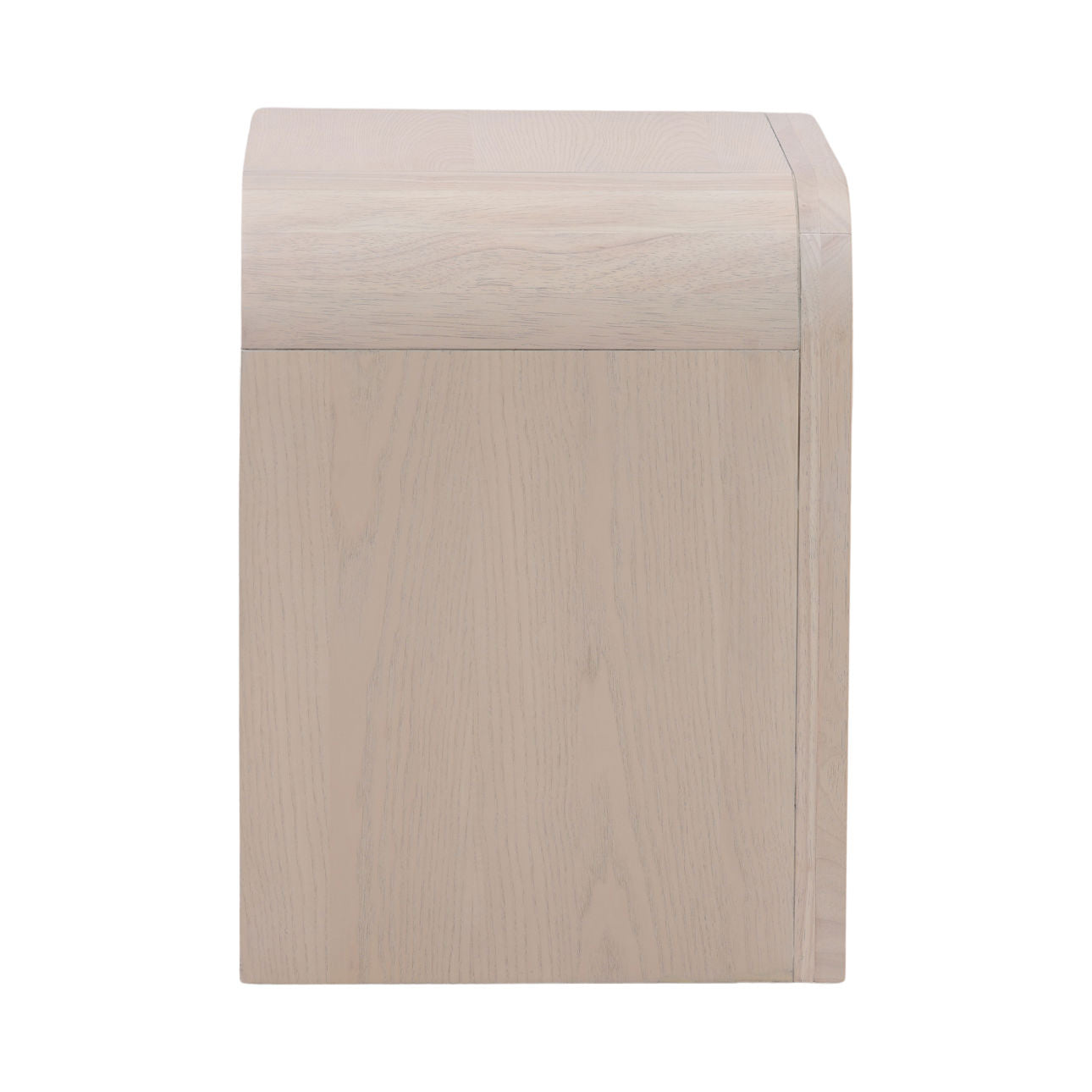 Bleach Natural and Black Handles Rubber Wood and Oak Veneer Nightstand 25.5 in Wide