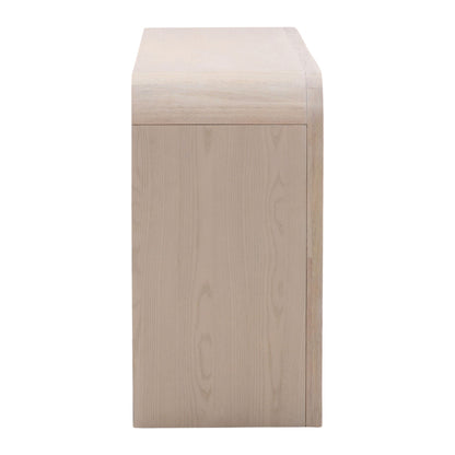 Bleach Natural and Black Handles Rubber Wood and Oak Veneer Dresser 68.5 in Wide