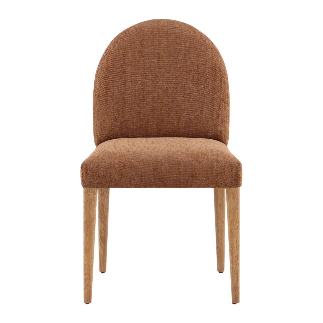 Brown and Natural Chenille Fabric and Solid Oak Wood Chair 20 in Wide