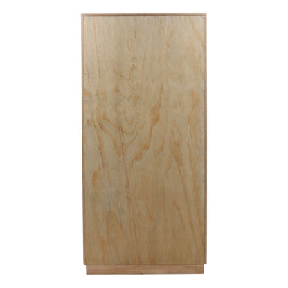 Natural Rubber Wood and Oak Veneer Cabinet 40 in Wide